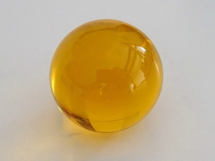 crystal glass sphere amber 35 mm